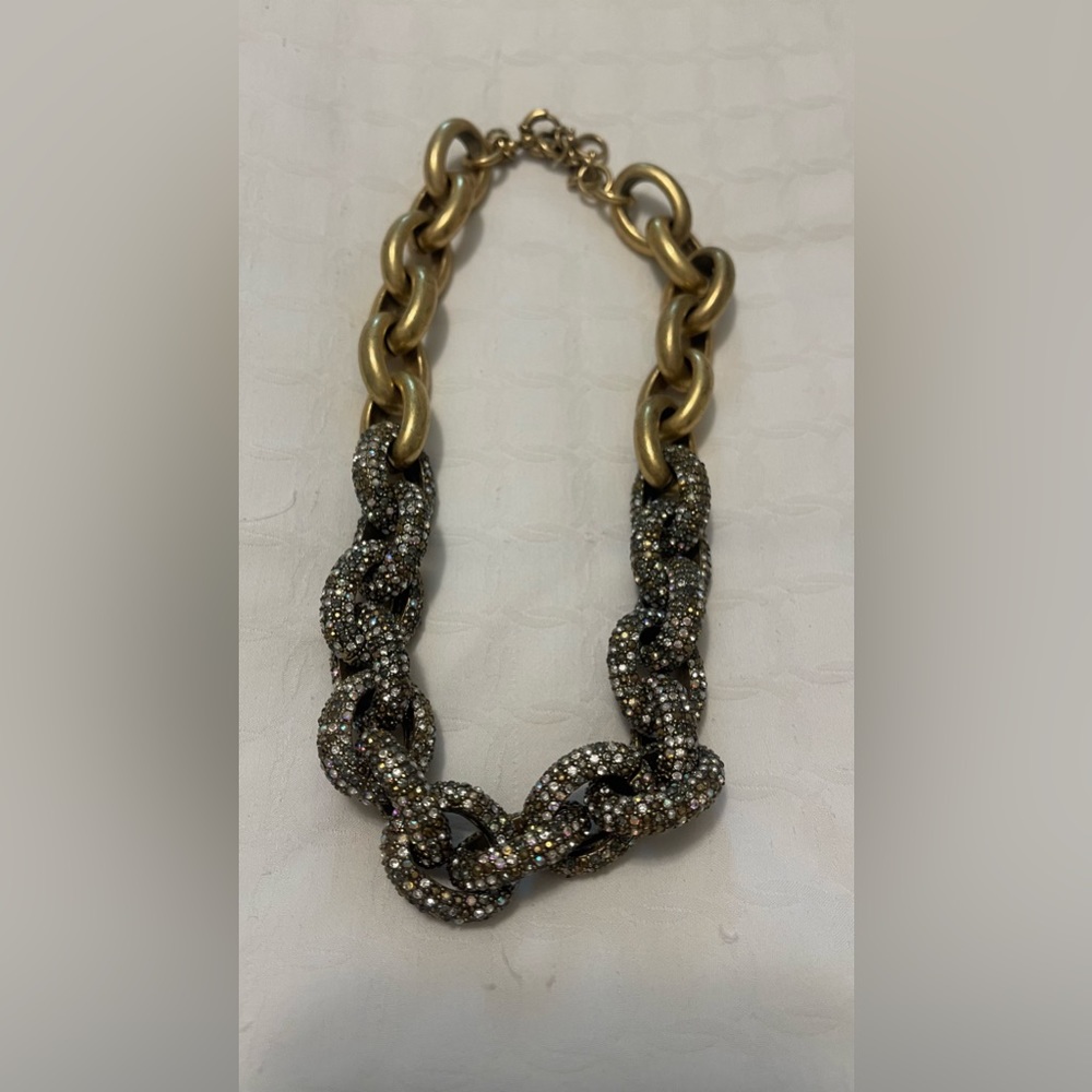 J Crew Matter Gold and Rhinestone Necklace